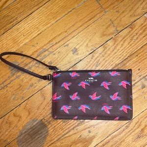 COPY - Never used Coach Wristlet Clutch Burgundy Oxblood  Happy Bird  F56710